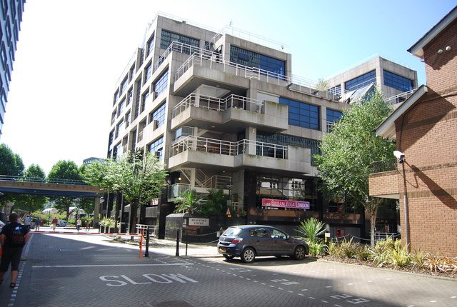 Exterior of Beaufort Court, the building containing Snowflow's registered office in Canary Wharf